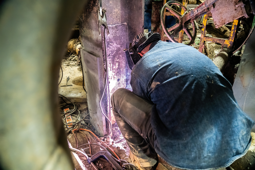 Steel Column Repairs on the base at Greif Taylors