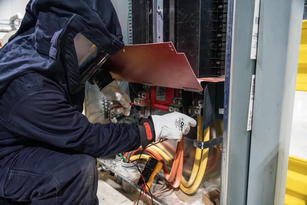 Industrial electricians at Greenfield plant