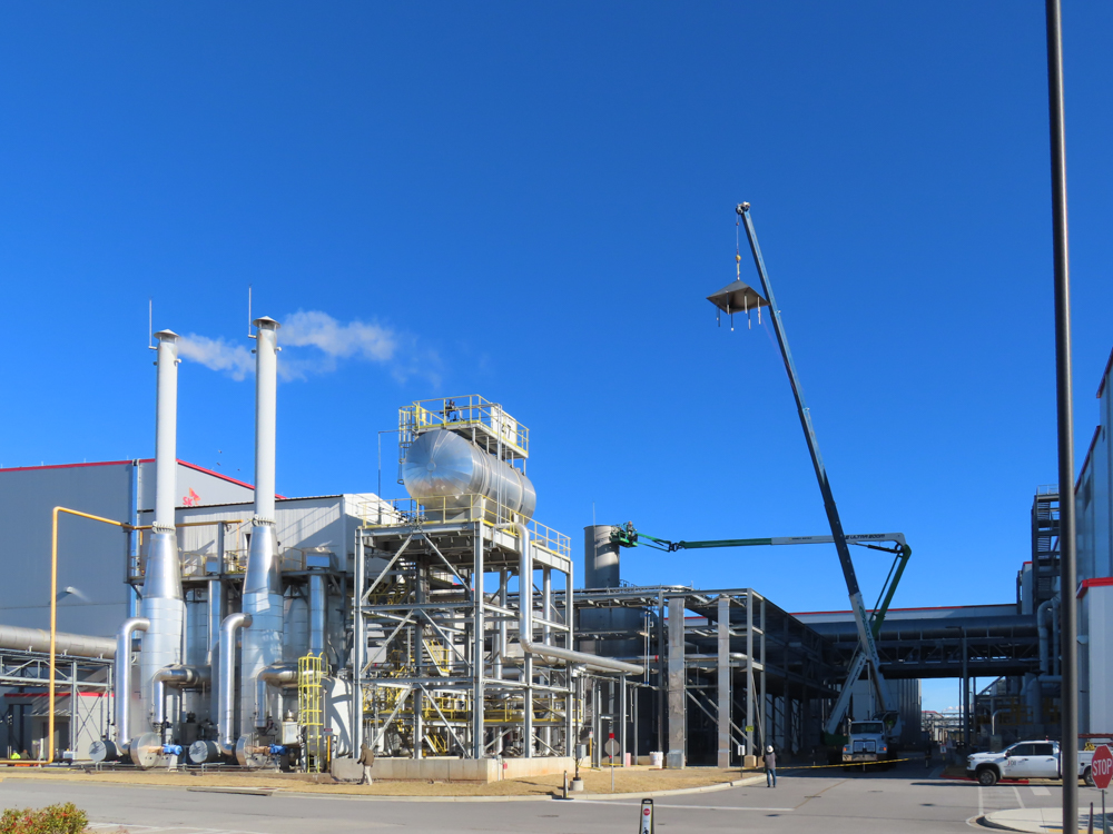 NMP stack covers lifting aerially