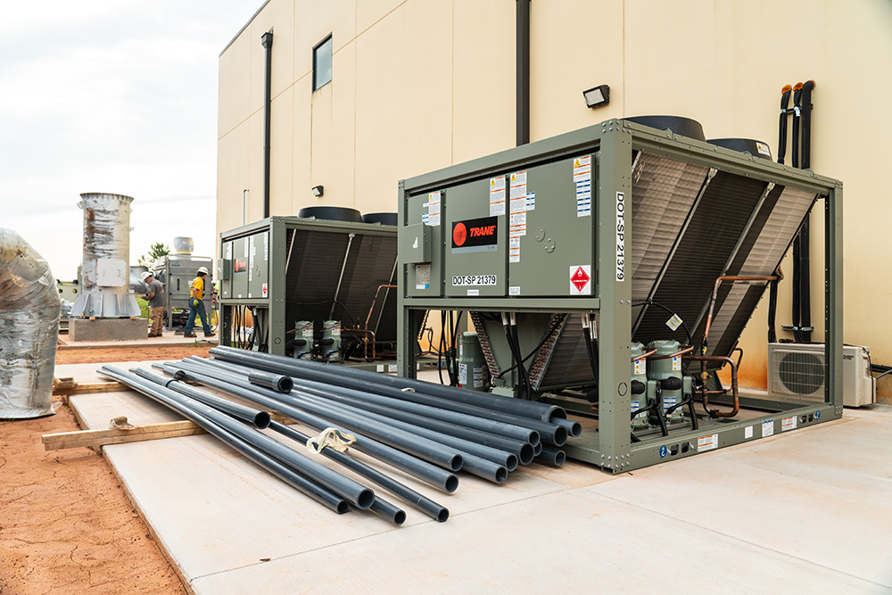 Industrial mechanical team at Greenfield facility